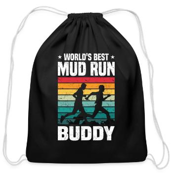 Mud racing - Cotton Drawstring Bag - black - Front