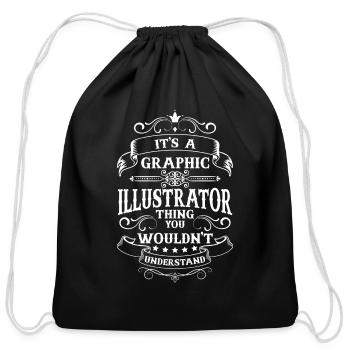 Designer Drawing Profession - Cotton Drawstring Bag - black - Front