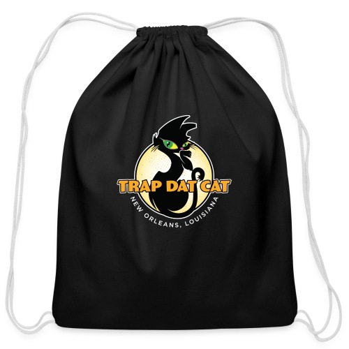 Trap Dat Cat Offical Logo - FOR DARK BACKGROUNDS - Cotton Drawstring Bag