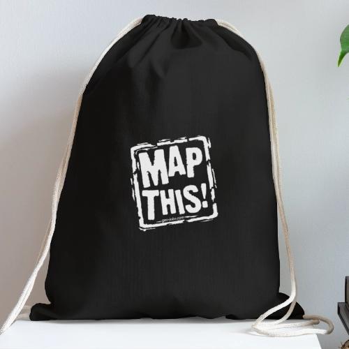 MapThis! White Stamp Logo - Cotton Drawstring Bag