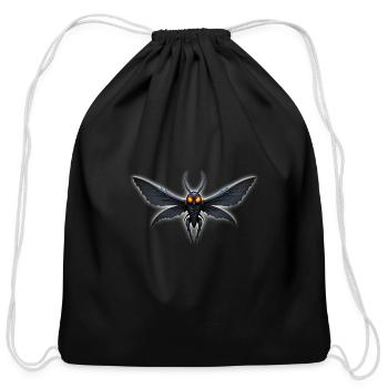 Mothman Creature with Glowing Eyes - Cotton Drawstring Bag - black - Front