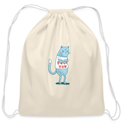 Sociopath Cat - Cotton Drawstring Bag