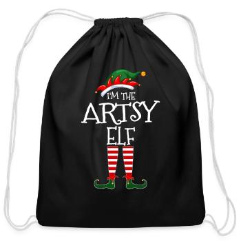 I'M The Artsy Elf Matching Family Unique Christmas - Cotton Drawstring Bag - black - Front