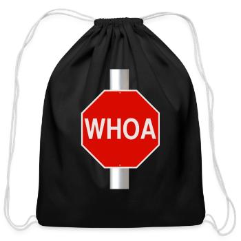 woah surprise - Cotton Drawstring Bag - black - Front