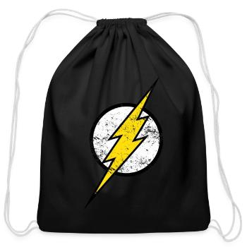 Justice League The Flash Logo Vintage - Cotton Drawstring Bag - black - Front