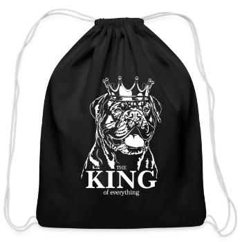 Funny French Mastiff King of everything - Cotton Drawstring Bag - black - Front