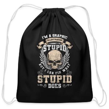 Designer Job Painter Drawings - Cotton Drawstring Bag - black - Front