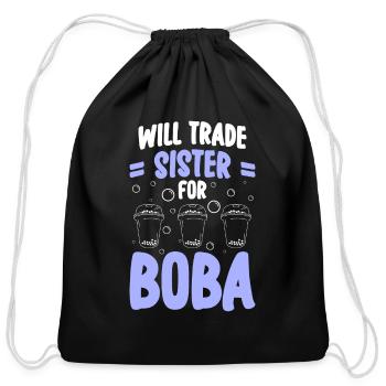 Bubble Tea Bubbles Taiwan Iced Tea - Cotton Drawstring Bag - black - Front
