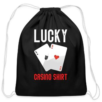 Lucky Casino - Cotton Drawstring Bag - black - Front