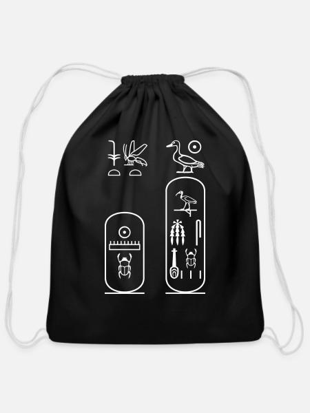 King Tuthmosis Iii s Name - Cotton Drawstring Bag - black