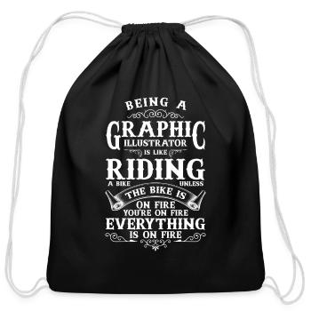 Illustrator Design Graphic Artist Profession - Cotton Drawstring Bag - black - Front