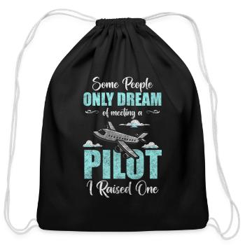 Airplane Glider Model Building Model Aircraft - Cotton Drawstring Bag - black - Front