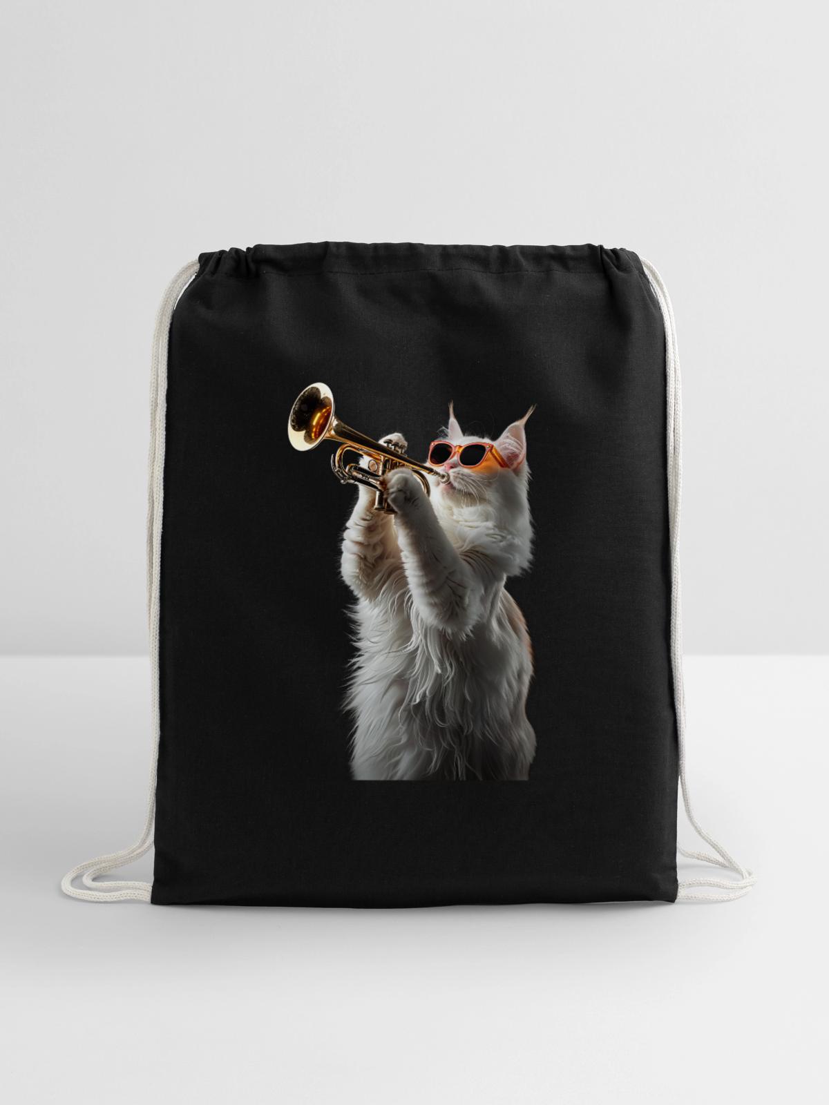 Turkish Angora - Cotton Drawstring Bag - black - Front