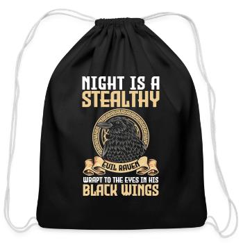 Raven Viking Valhalla - Cotton Drawstring Bag - black - Front