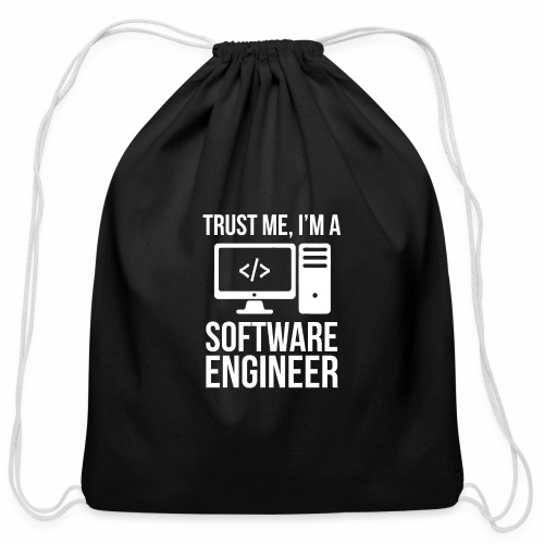 Software engineer nerdy black and gray t shirt - Cotton Drawstring Bag