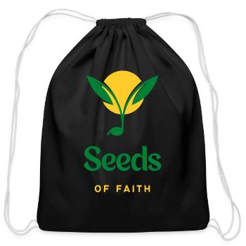 Seeds of faith - Cotton Drawstring Bag - black - Front