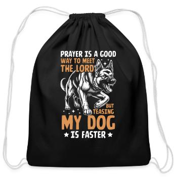 51 prayer is a good way to meet - Cotton Drawstring Bag - black - Front