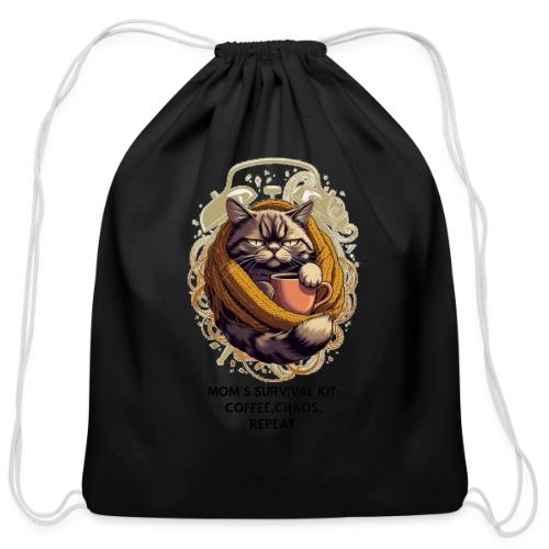 Powered by Sarcasm Cat Tee - Cotton Drawstring Bag