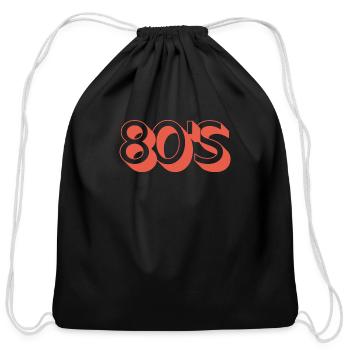 80 s Decade - Cotton Drawstring Bag - black - Front