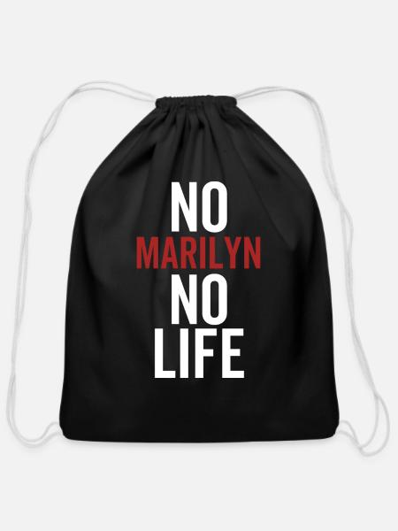 No Marilyn No Life - Cotton Drawstring Bag - black