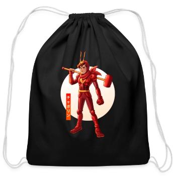 The Red Ninja - Cotton Drawstring Bag - black - Front