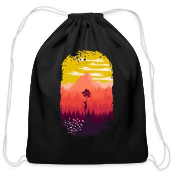 Nature Vintage Minimalist Pine Trees - Cotton Drawstring Bag - black - Front