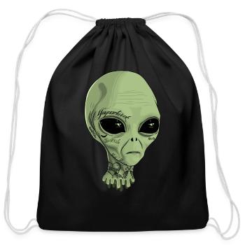 Alien Tattoo - Cotton Drawstring Bag - black - Front