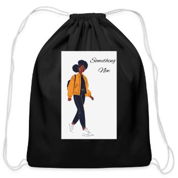 Something New - Cotton Drawstring Bag - black - Front