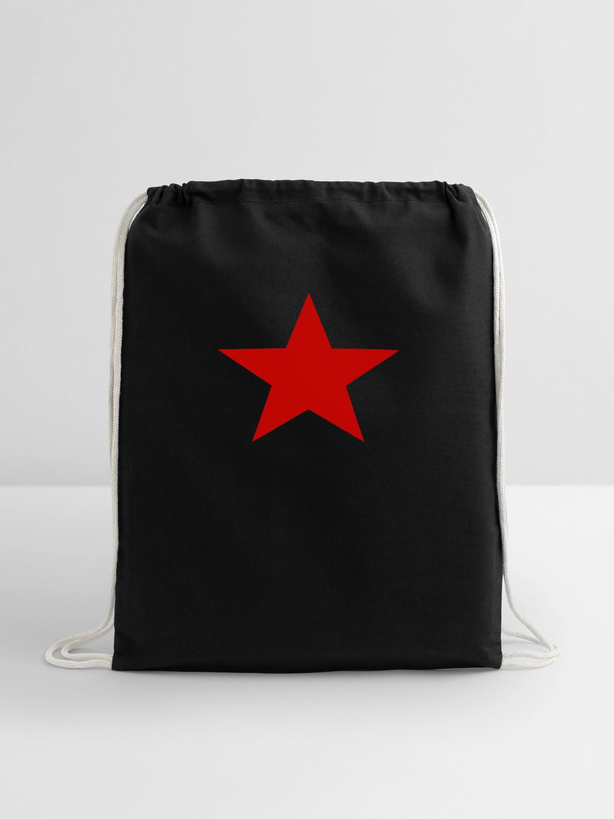 Red Star Army - Cotton Drawstring Bag - black - Front