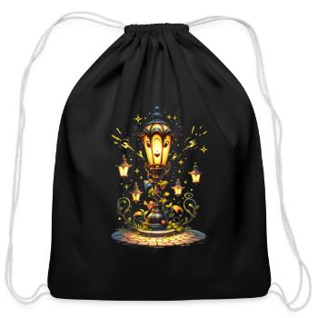 Lantern of Jubilant Tales - Cotton Drawstring Bag - black - Front