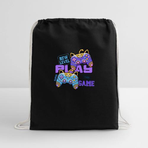 Super Cool Cat Gamer Unlocked - Cotton Drawstring Bag