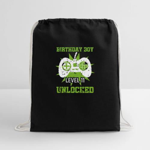 Birthday Boy: Level 11 Unlocked! - Cotton Drawstring Bag