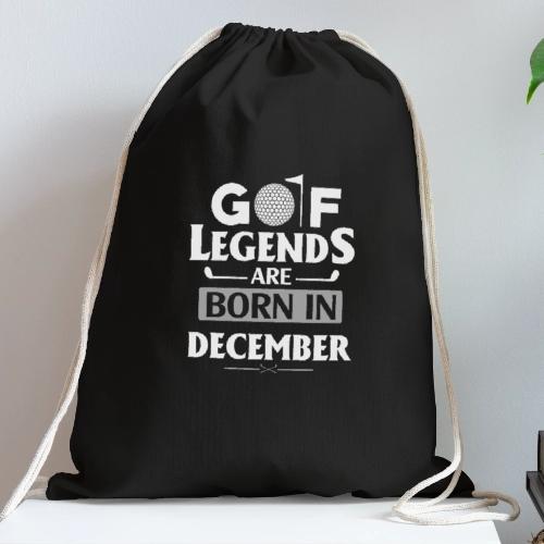 Golf Legends Born In December - Birthday Golf Gift - Cotton Drawstring Bag