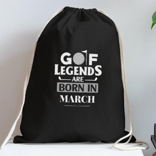 Golf Legends Born In March - Birthday Golf Gift - Cotton Drawstring Bag