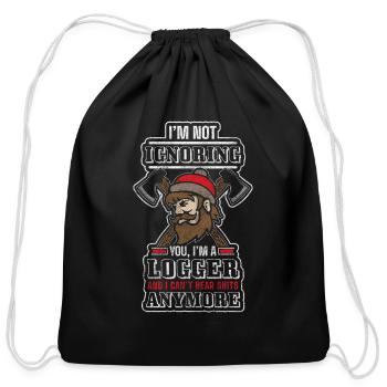 Wood Profession Saw - Cotton Drawstring Bag - black - Front