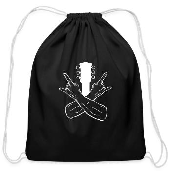 Rock Crossed Hand Orchestra Member Gift - Cotton Drawstring Bag - black - Front