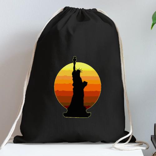 USA: Golden Horizon Liberty - Cotton Drawstring Bag