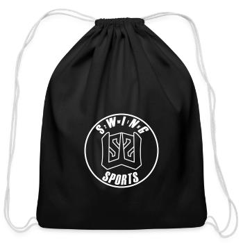 SWING2WIN Sports White - Cotton Drawstring Bag - black - Front