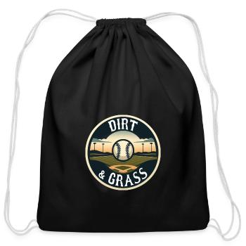 Dirt & Grass Baseball/Softball - Cotton Drawstring Bag - black - Front