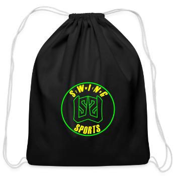 SWING2WIN Sports Green/Yellow - Cotton Drawstring Bag - black - Front