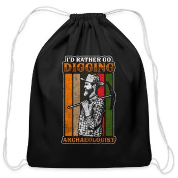 Archeology Treasure History - Cotton Drawstring Bag - black - Front