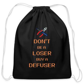 DONT BE A LOSER BUY A DIFFUSER videogame print - Cotton Drawstring Bag - black - Front