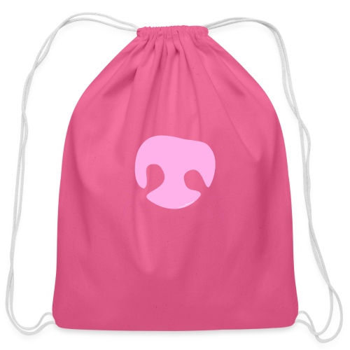 Pink Whimsical Dog Nose - Cotton Drawstring Bag