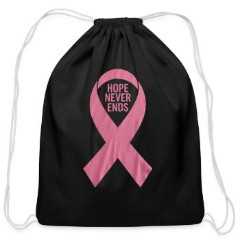 Hope Never Ends - Cotton Drawstring Bag - black - Front
