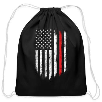 Fantastic Tees American Patriotic USA Flag Men - Cotton Drawstring Bag - black - Front