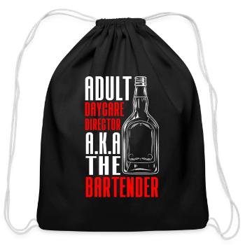 Bartender Cocktail Job Waiter - Cotton Drawstring Bag - black - Front