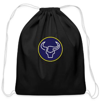 Bull Head LIne Rounded - Cotton Drawstring Bag - black - Front