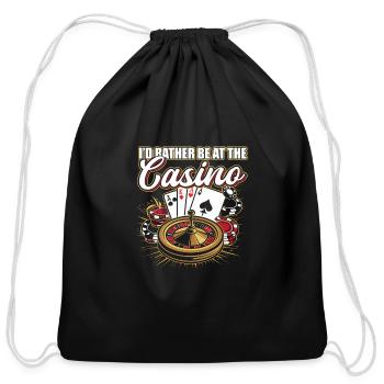 Gambling House Casino Night Rather Be at Casino - Cotton Drawstring Bag - black - Front