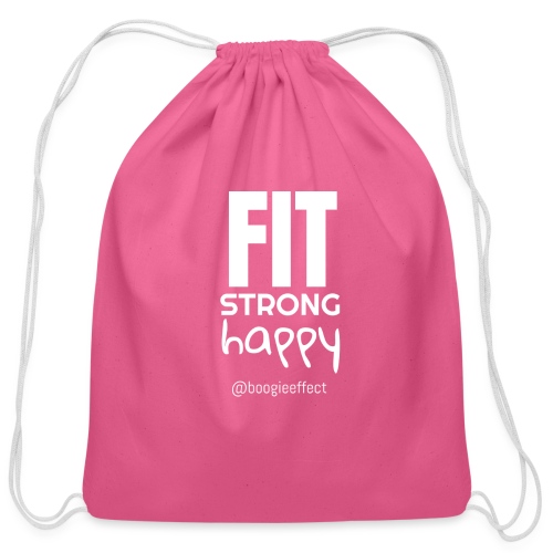 fit strong happy white - Cotton Drawstring Bag