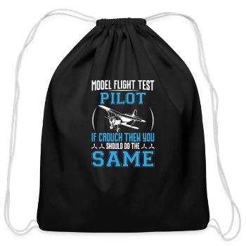 MODEL FLIGHT TEST PILOT - Cotton Drawstring Bag - black - Front